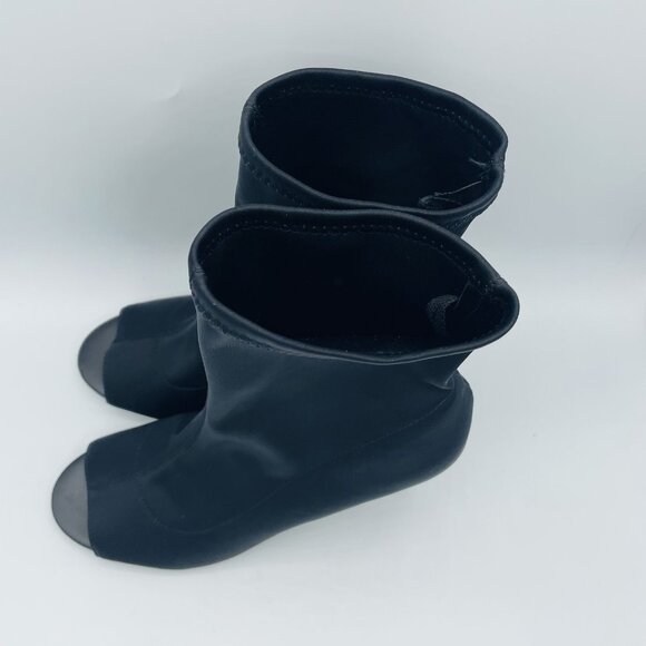 Parker & Sky Heels Womens Size 8 Black Boot Clear Heel Booties Stretch Open Toe - Picture 6 of 11